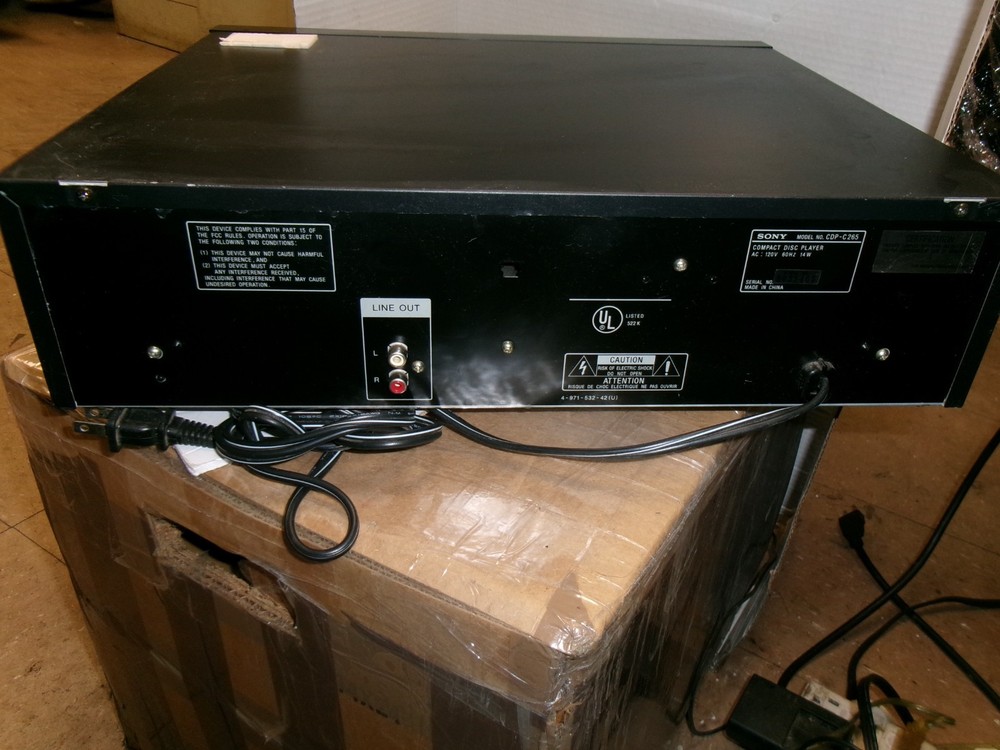 Sony CDP-C265 5 Disc CD Carousel Changer Player No Remote Tested
