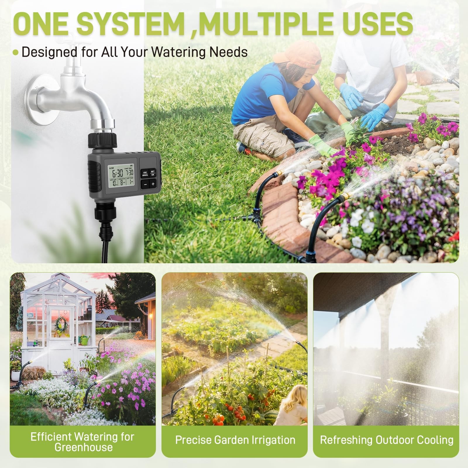 66FT Drip Irrigation System with Timer Automatic Garden Watering System for Yard