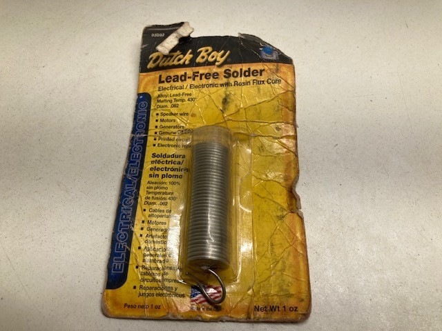 VINTAGE DUTCH BOY ROSIN CORE SOLID SOLDER, 1 OZ