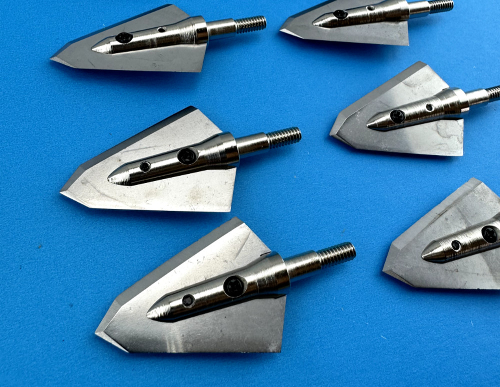 6 qty 200 grain solid Fixed Single Bevel Traditional Hunting SHARP Broadheads