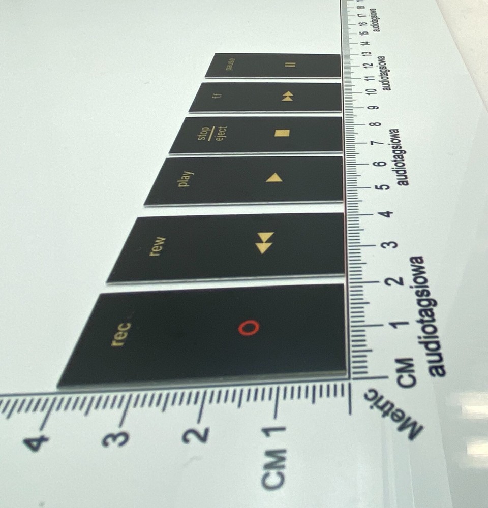 Nakamichi 600 Cassette Function Black Button Labels Custom Made Full Set