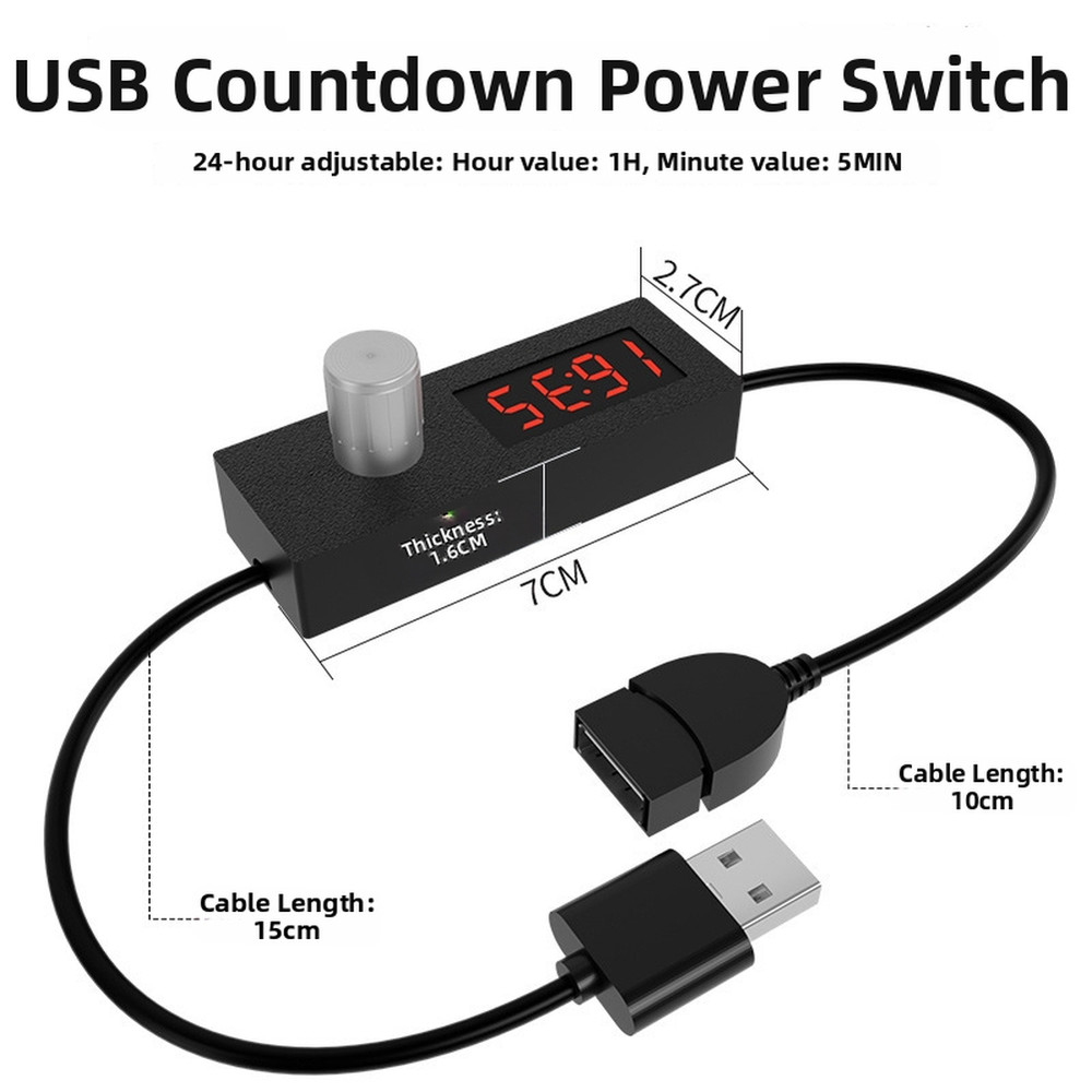 USB Power-off Switch For Fish Tanks Digital Display Screen 5V Input/output
