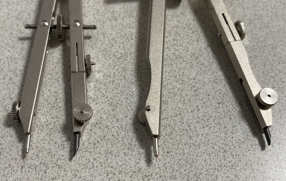 Vintage German drafting tools set Compass Precision Instruments w/ Case Pencil