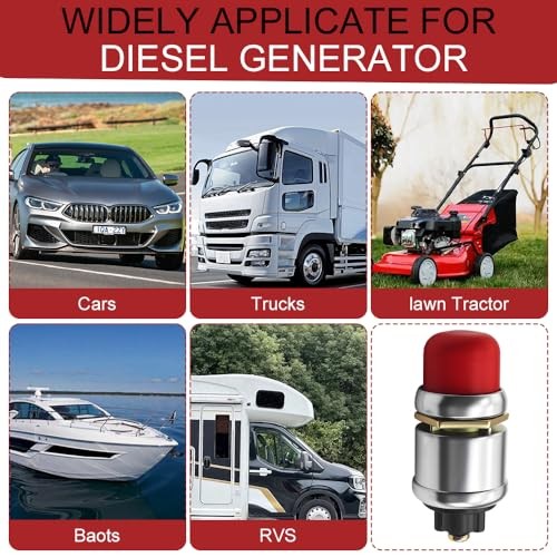 2PCS Push Button Starter Switch 12V 50A, Push Start Button, 12V 50A Heavy Red-2