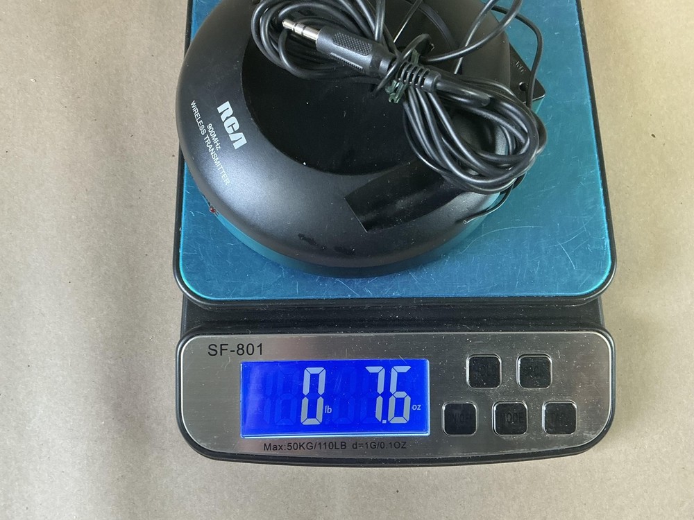 RCA WHP160T 900MHz Wireless Audio Transmitter Black Base Station UHF 3.5mm Jack