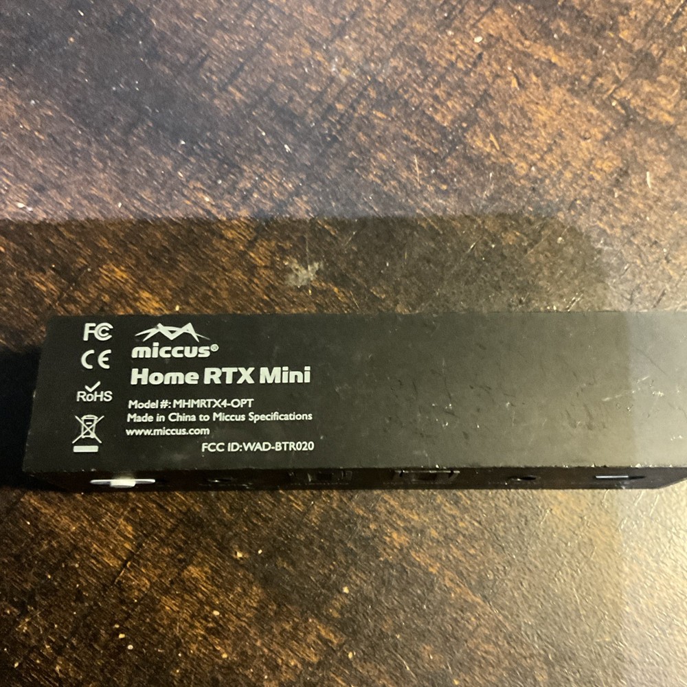 Miccus Home RTX Mini Bluetooth Transmitter/Receiver Model MHMRTX4-OPT -tested