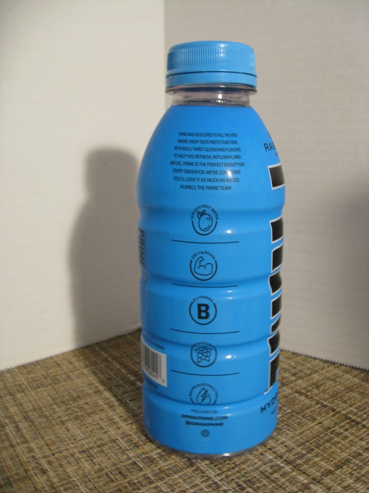 Prime Hydration Drink Beverage By Logan Paul- EMPTY Bottle - Blue Raspberry 2022