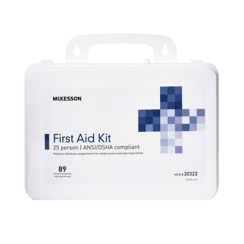 McKesson 25 Person Wall Mount First Aid Kit Plastic Case 6 per Case