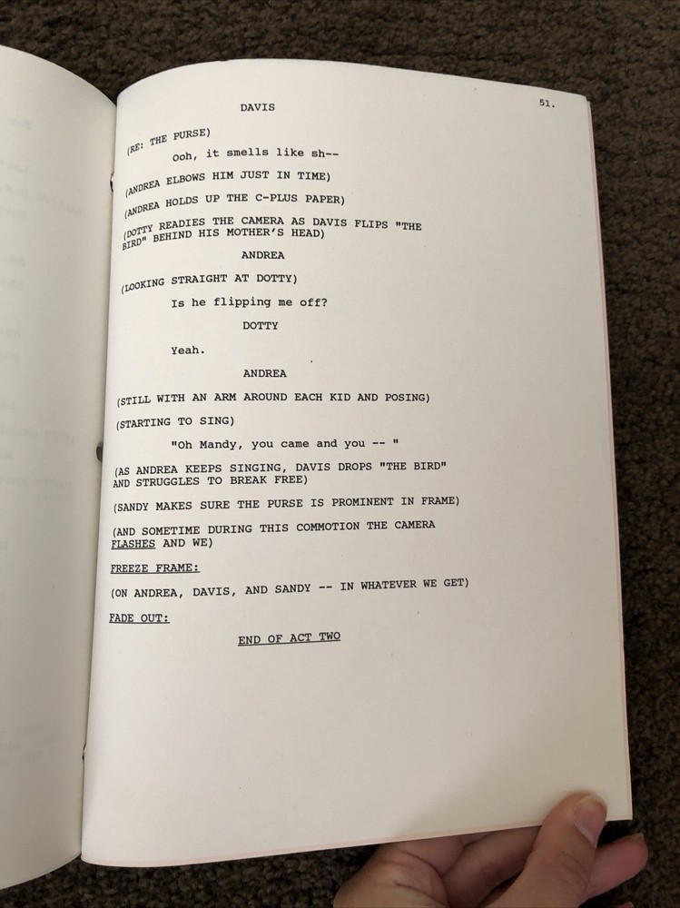 ORIGINAL SCRIPT Warner Bros. 1993 "TWO PLUS TWO EQUALS THREE" Walker Widdoes