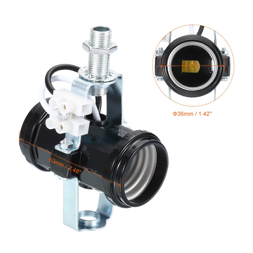 E27 Double Base Bulb Socket Adapter M10 Thread Lamp Holder 2 Light Socket