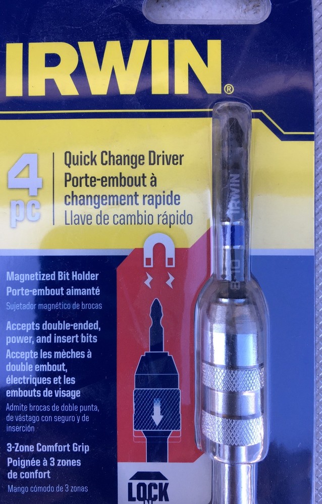 Irwin 4 pcs. Quick change Driver Screwdriver Lock n Load