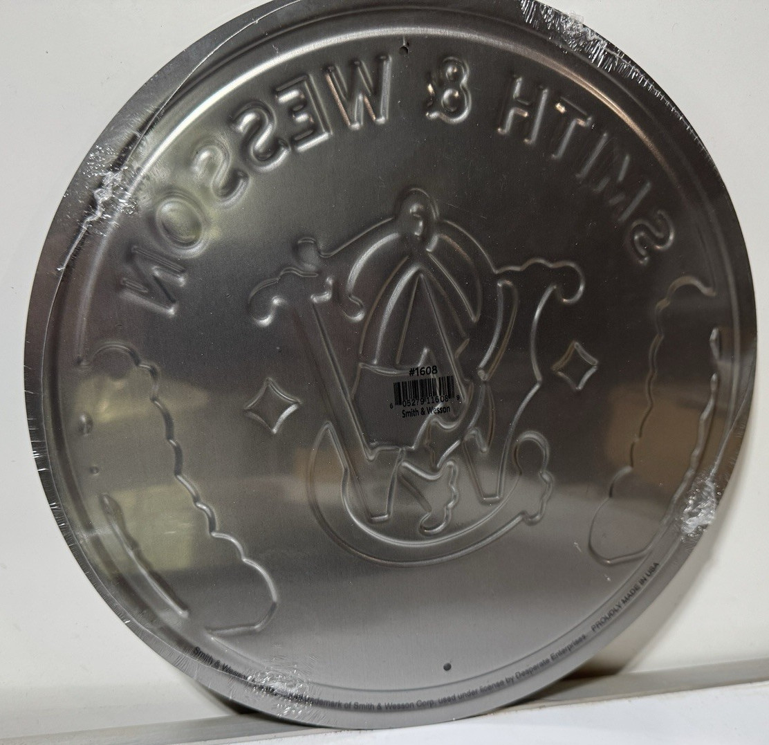 Smith & Wesson Round FULLY EMBOSSED Sign wall decor 11.75 " inch Made in USA