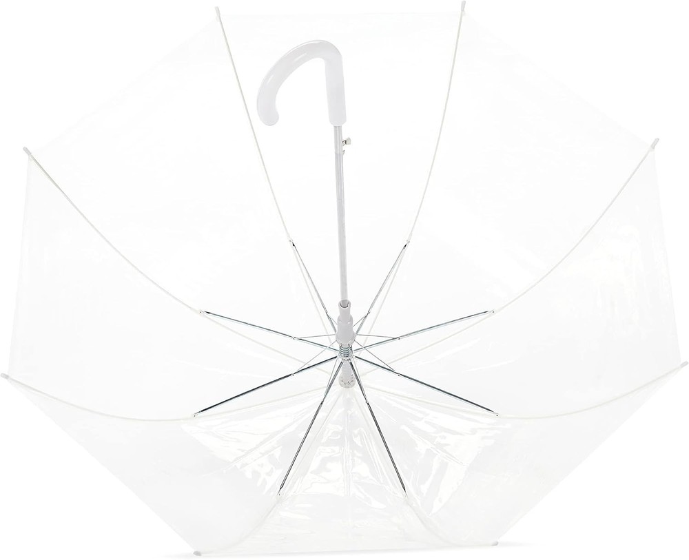Amazon Basics Clear Umbrella for Rain, Wide Coverage (35" Canopy Diameter)