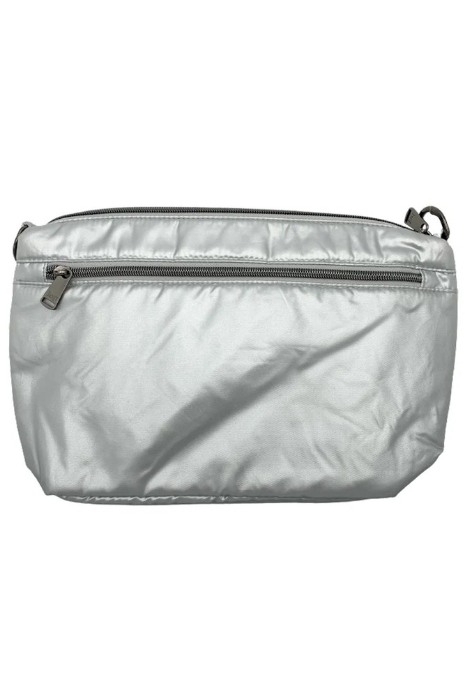 Lug RFID Medium Crossbody Multi-Strap & Charm Flare 2 Metallic Silver