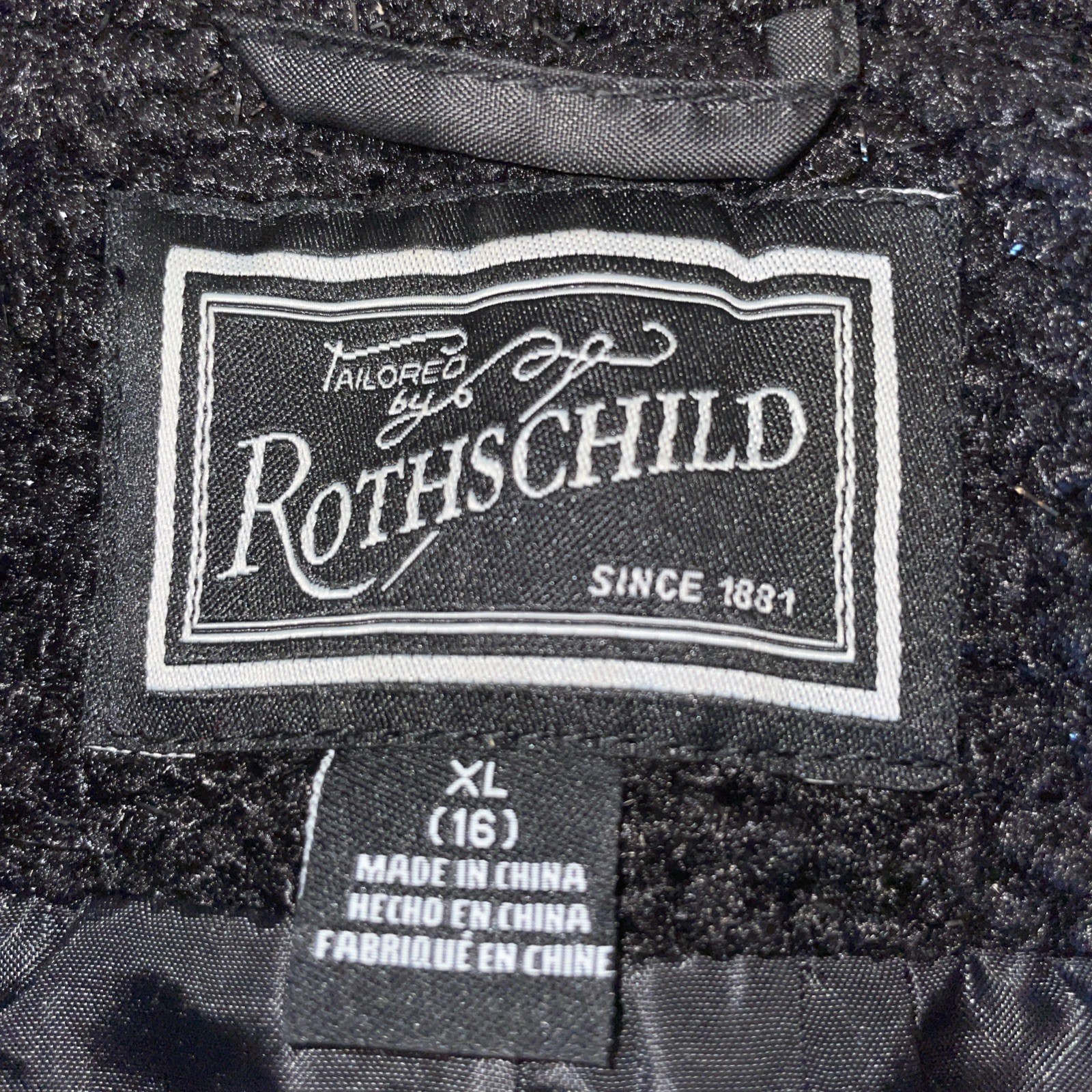 Rothschild Girl’s Princess Dressy Sparkle Black Coat Sz XL (16) Vintage Inspired