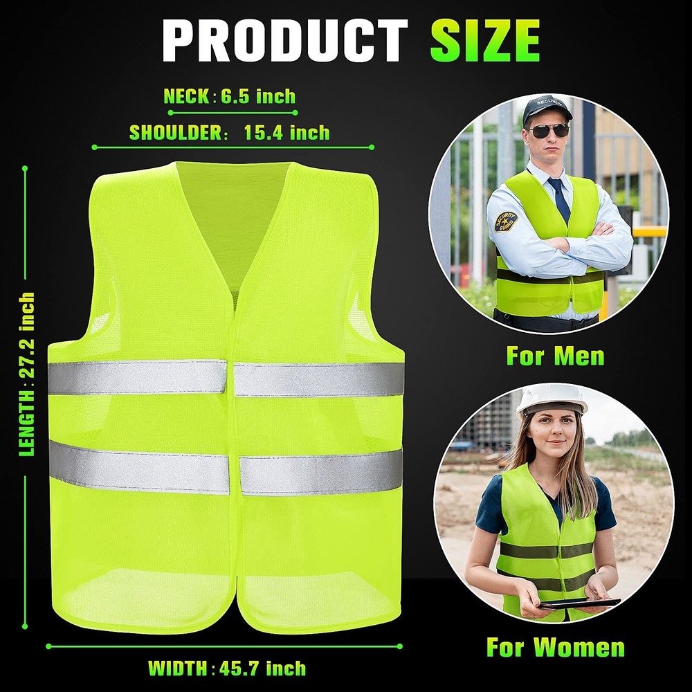 Safety Vests Bulk High Visibility Reflective Vests Mesh Construction Working Ves