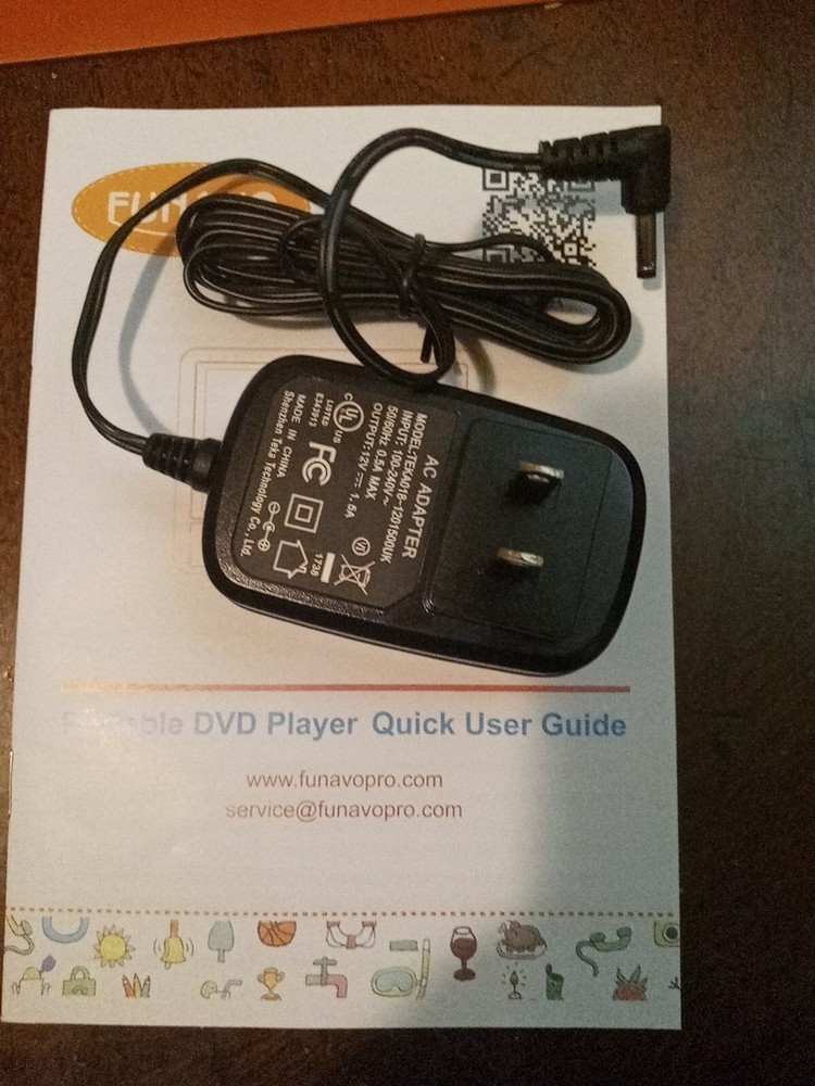 Funovo Portable DVD Player With Case, Remote, Instructions, And Cables