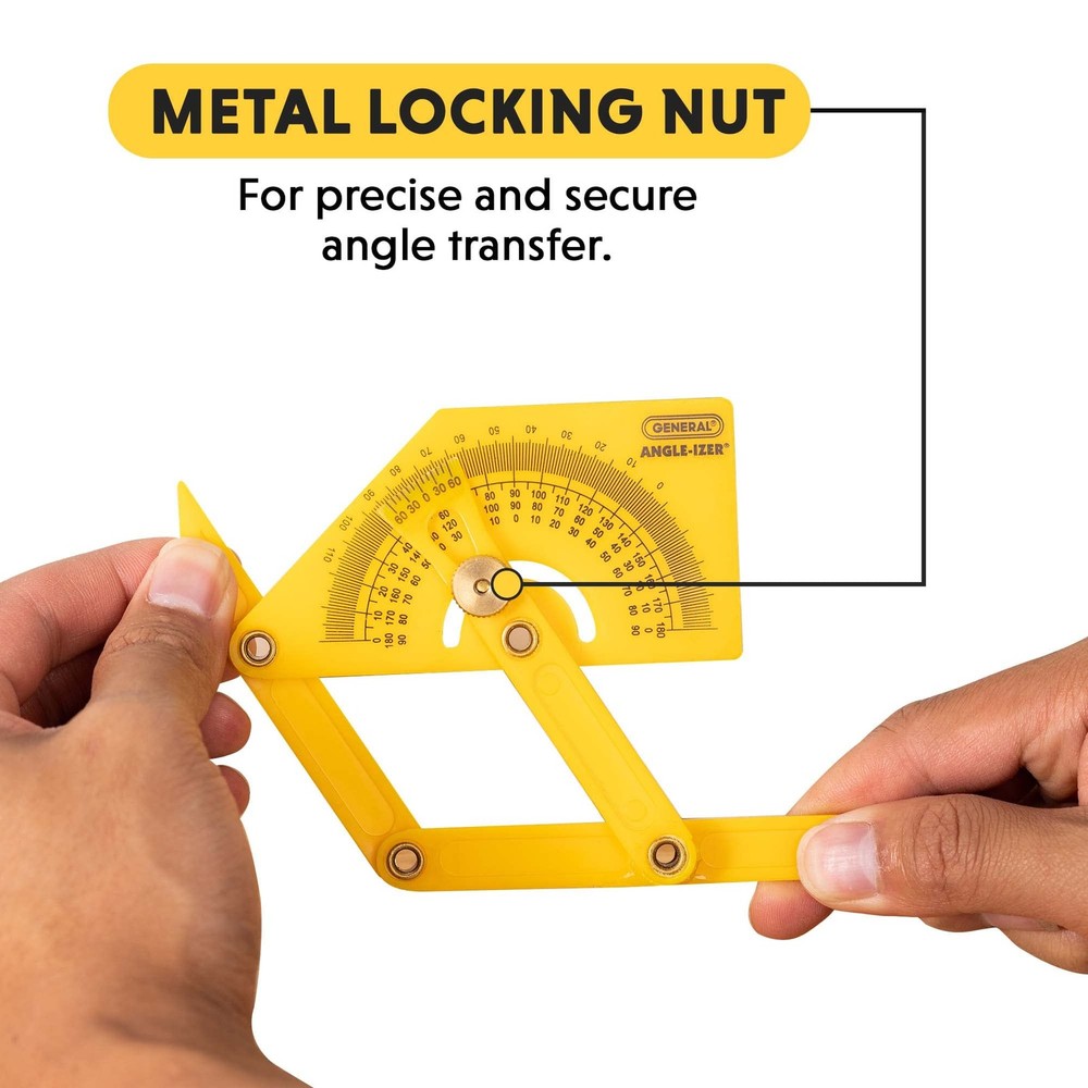 Plastic Protractor Angle Finder 0 to 180 Degree Measuring Tool Yellow
