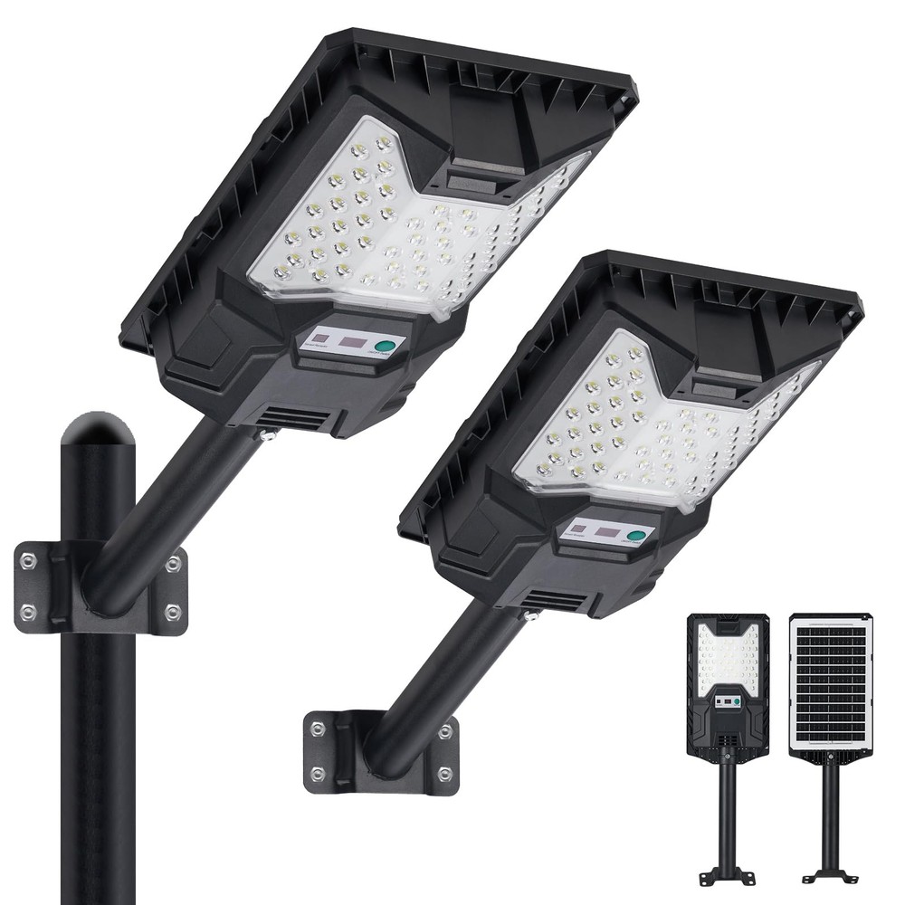 20000LM Solar Flood Lights with Remote Control & Motion Sensor - 2-Pack Light