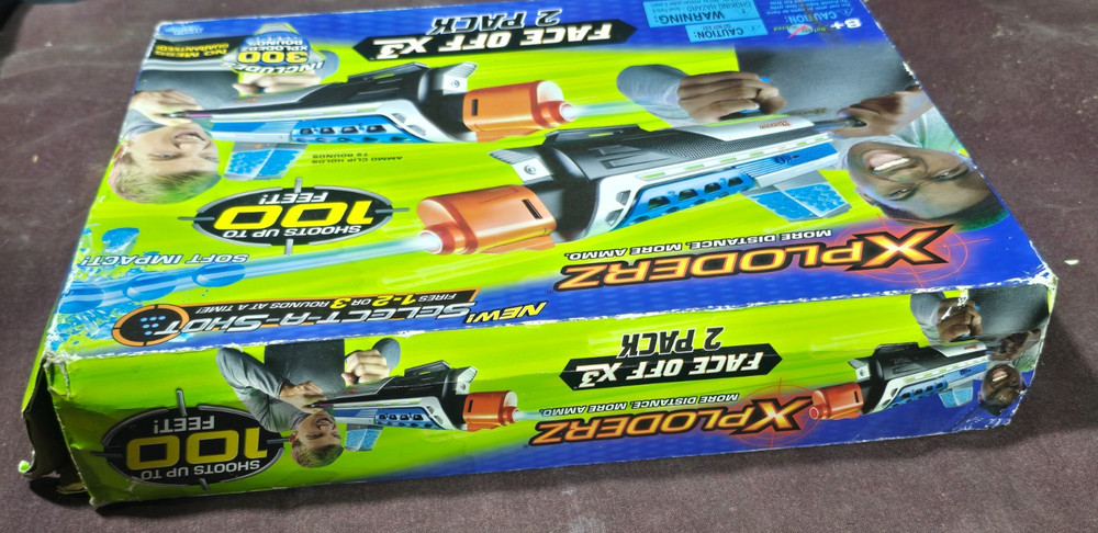 Xploderz Face Off X3 2 Pack Soft Impact Blaster Guns W/ 300 Rounds