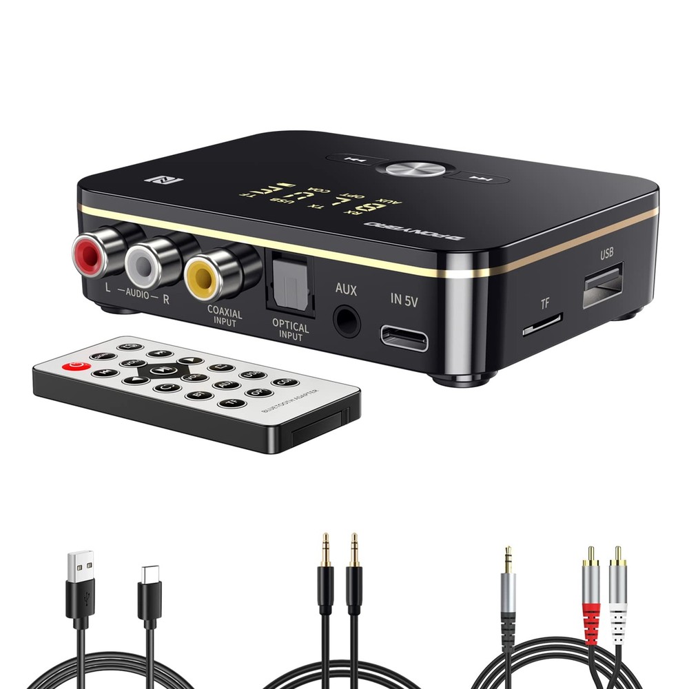 Bluetooth 5.0 Audio Receiver Transmitter 2 in 1 with Remote, Bluetooth Hi-Fi ...