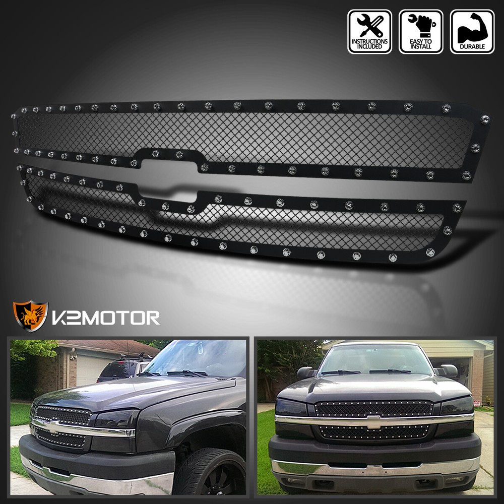 Fits 2003-2005 Chevy Silverado 2003-2006 Avalanche Mesh Upper Grille Inserts