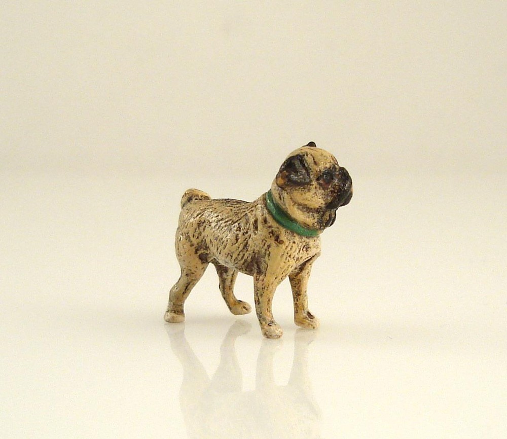 Franz Bergmann Vienna Austria Tiny Standing PUG Bully Dog Cold Painted Bronze
