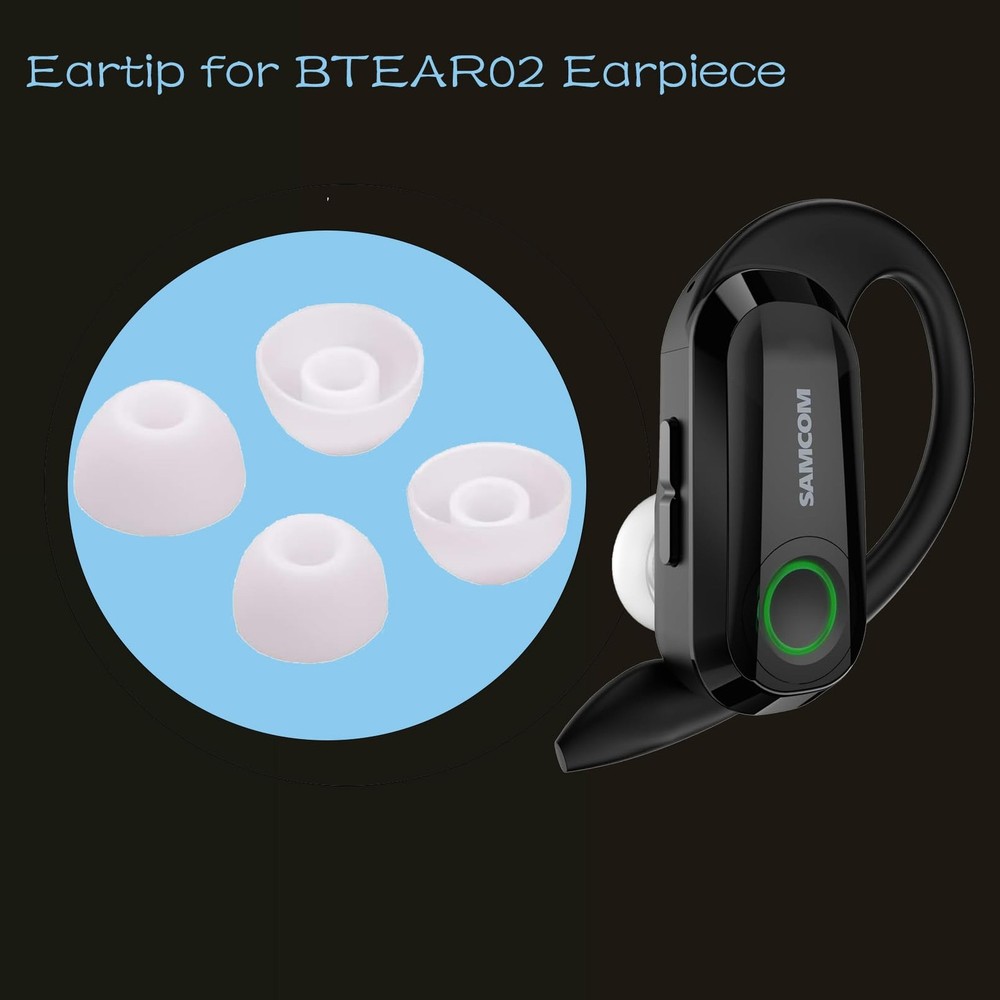 SAMCOM Silicone Replacement Earbud Ear Tips for BTEAR01 BTEAR02 Tranparent