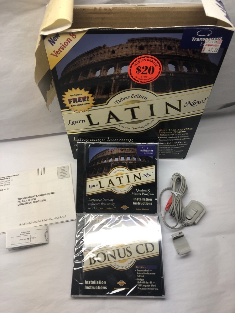 Transparent Language: Learn Latin Now! 8.0 PC CD-ROM includes microphone