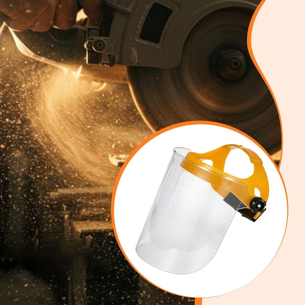 Face Shield Full Face Guard Dustproof Impact Resistant Adjustable Headgear