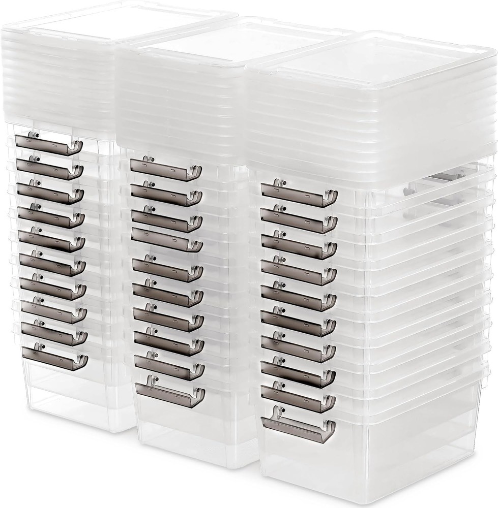 1.3 QT 10 Pack Small Storage Bins Plastic Storage Container Stackable