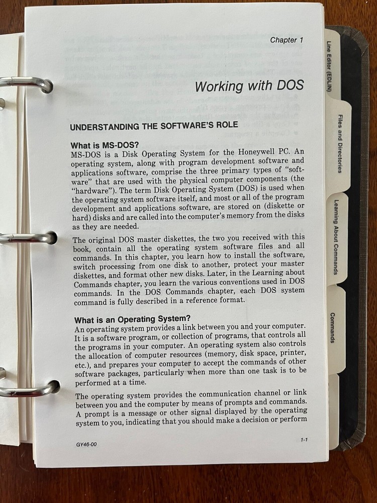 Honeywell PC MS-DOS 2.1 and GW-BASIC Manuals 1985