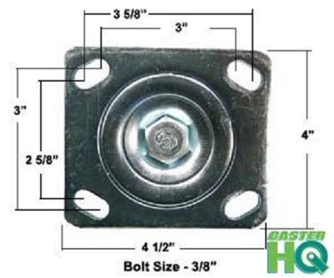 CASTERHQ- 6" Stainless Rigid Caster - Solid Polyurethane - 1,200 lbs Capacity