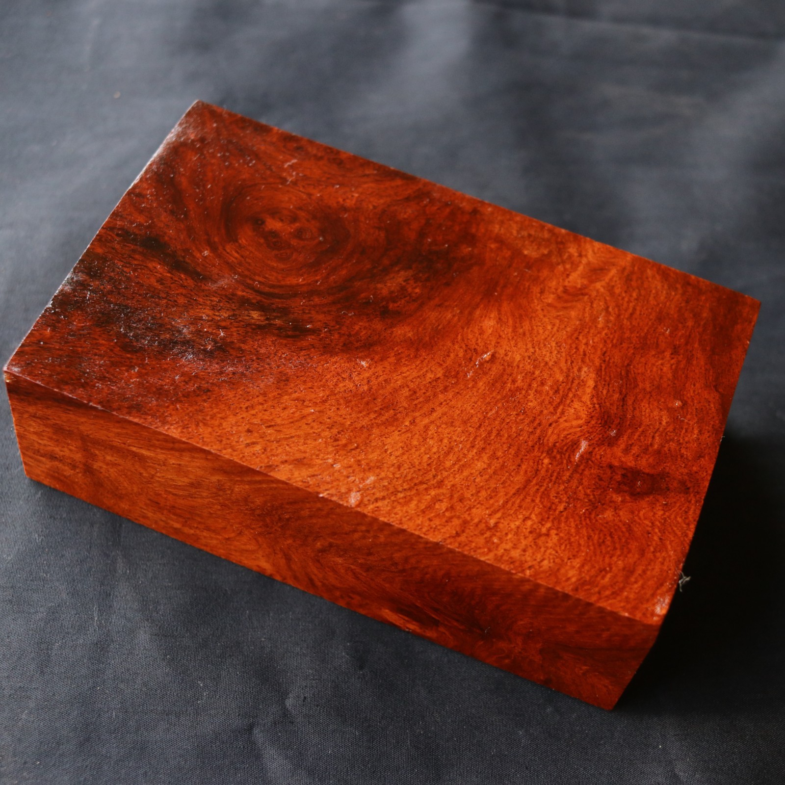 Amboyna Burl Exotic Wood Blank 90 × 148 × 40mm Knife Handle Turning Craft #676