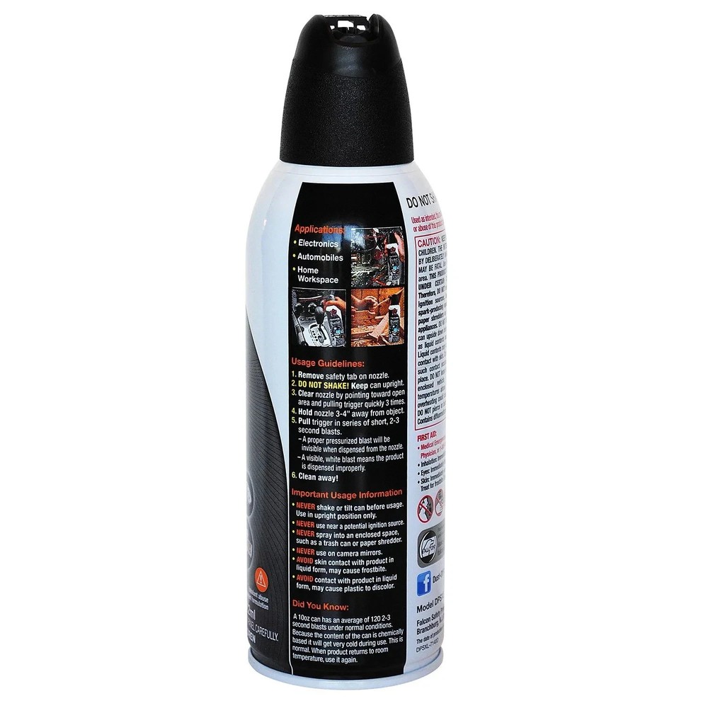 Falcon Dust-Off Electronics Compressed Gas Duster, 10 oz - (5-PACK)