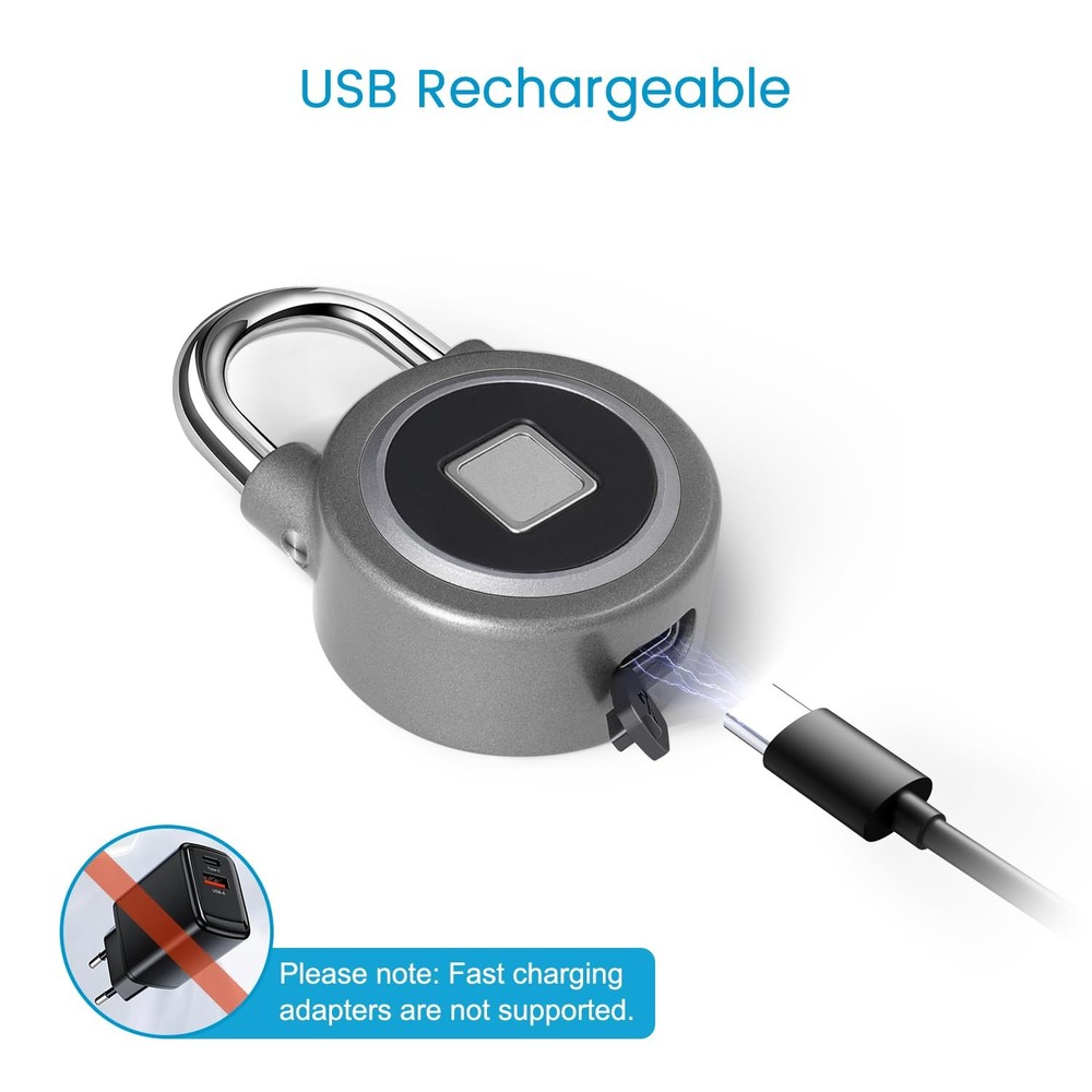 MEGAFEIS Smart Fingerprint Padlock Bluetooth, Mobile APP, Keyless Security Lock