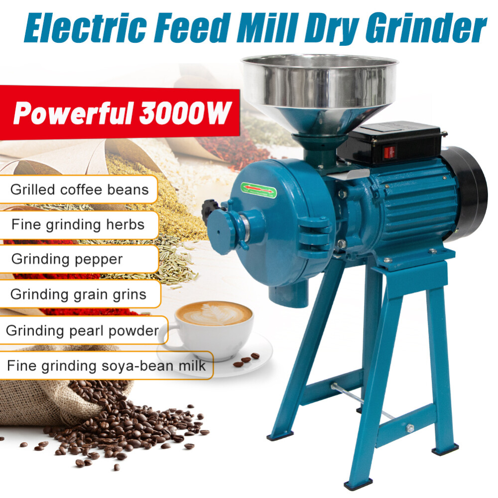 Electric Grain Mill Grinder Corn Grinder 3000W 110V Grinder Machine Flour Mill