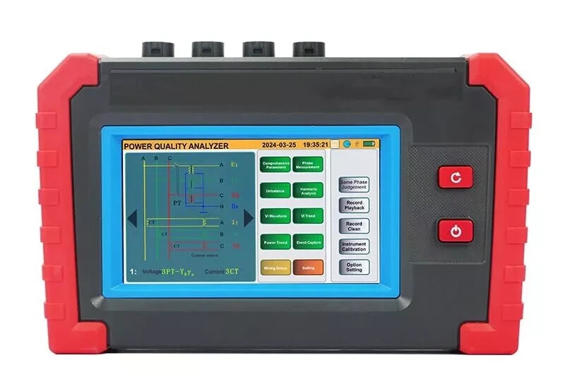 Power Quality Analyzer Touch Screen Save as Screenshot with 10A Current Clamp