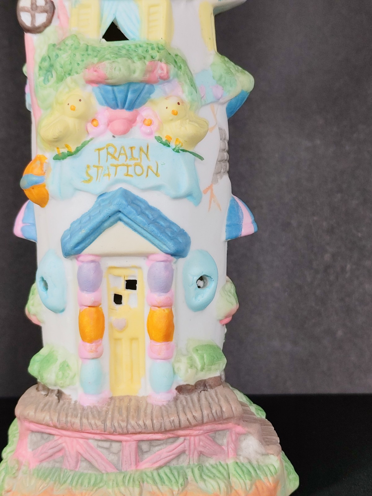 Cottontale Cottages Vintage 1995 Porcelain House Ceramic Train Station Tower