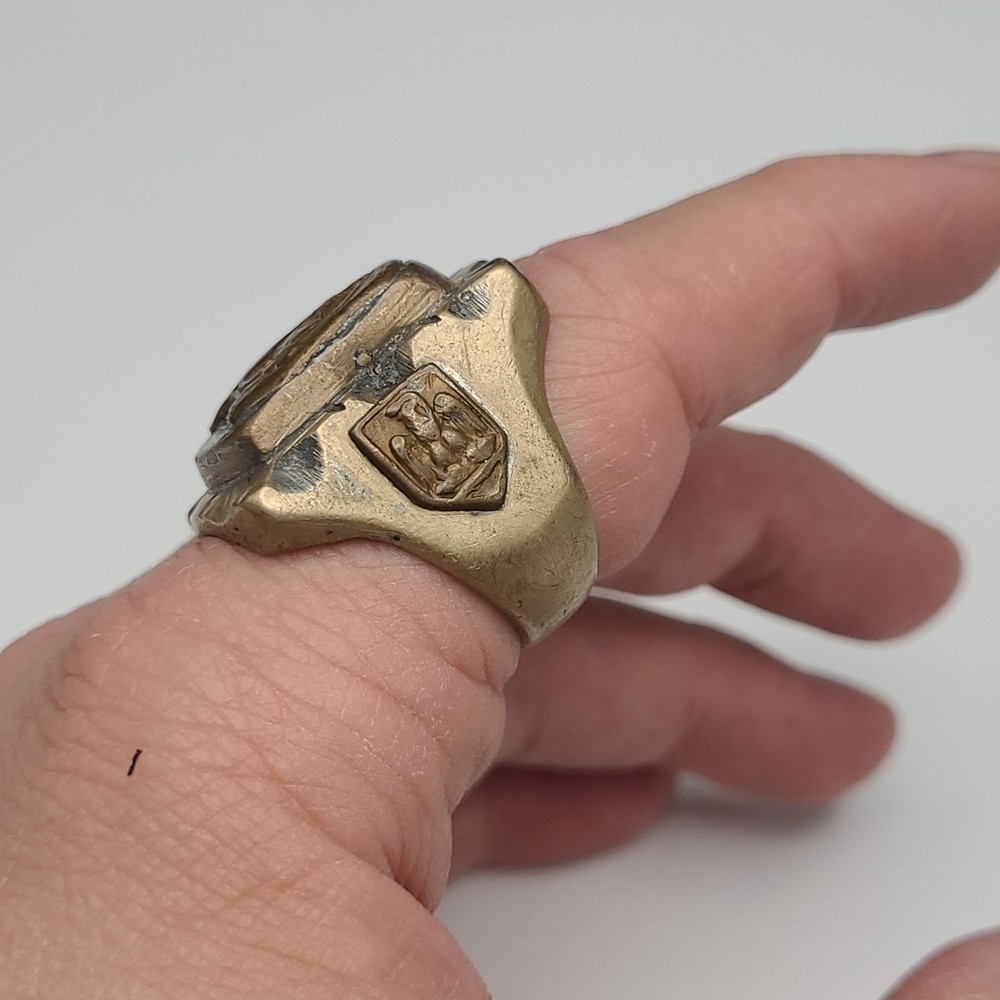 1940s WWII Era Horse Maiden Bikers Ring Sz11 Men’s Mexico Brass/copper US Army