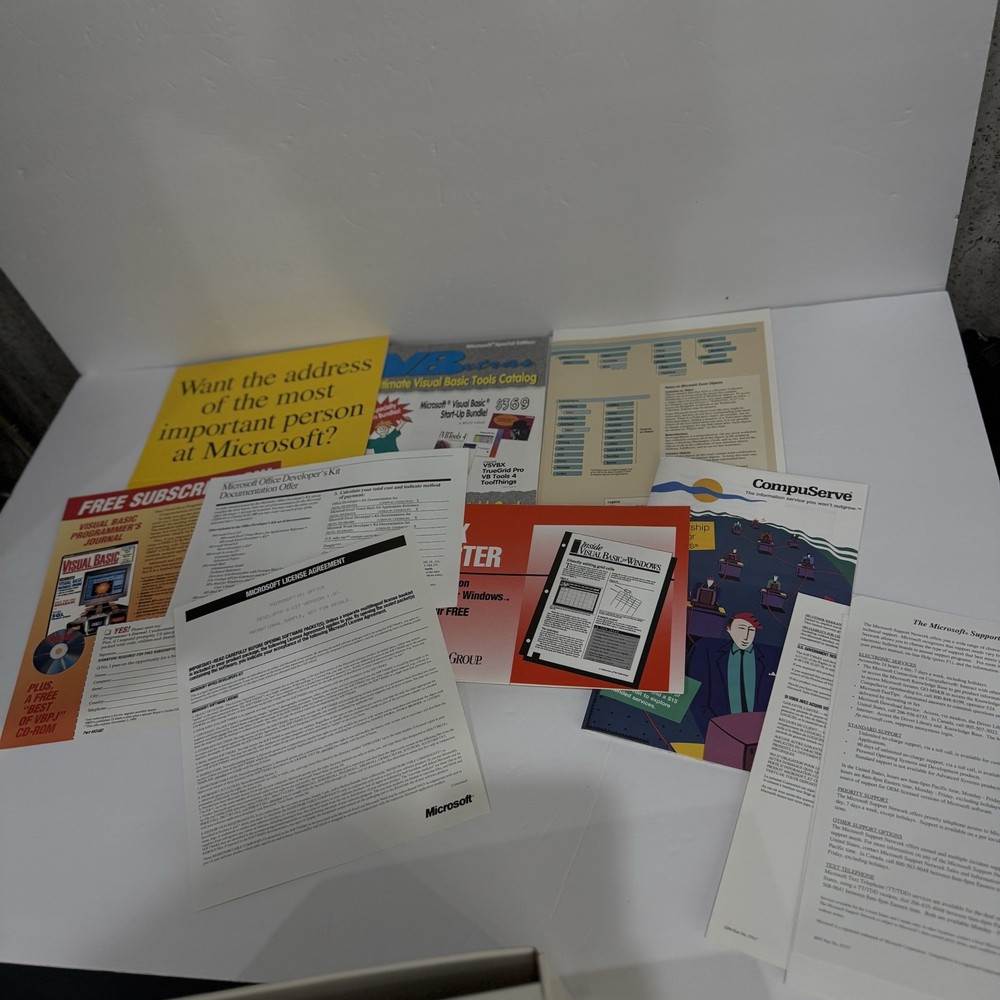 RARE Vintage Microsoft Dev Software Lot Visual Basic C++ FoxPro Promo NFR Box
