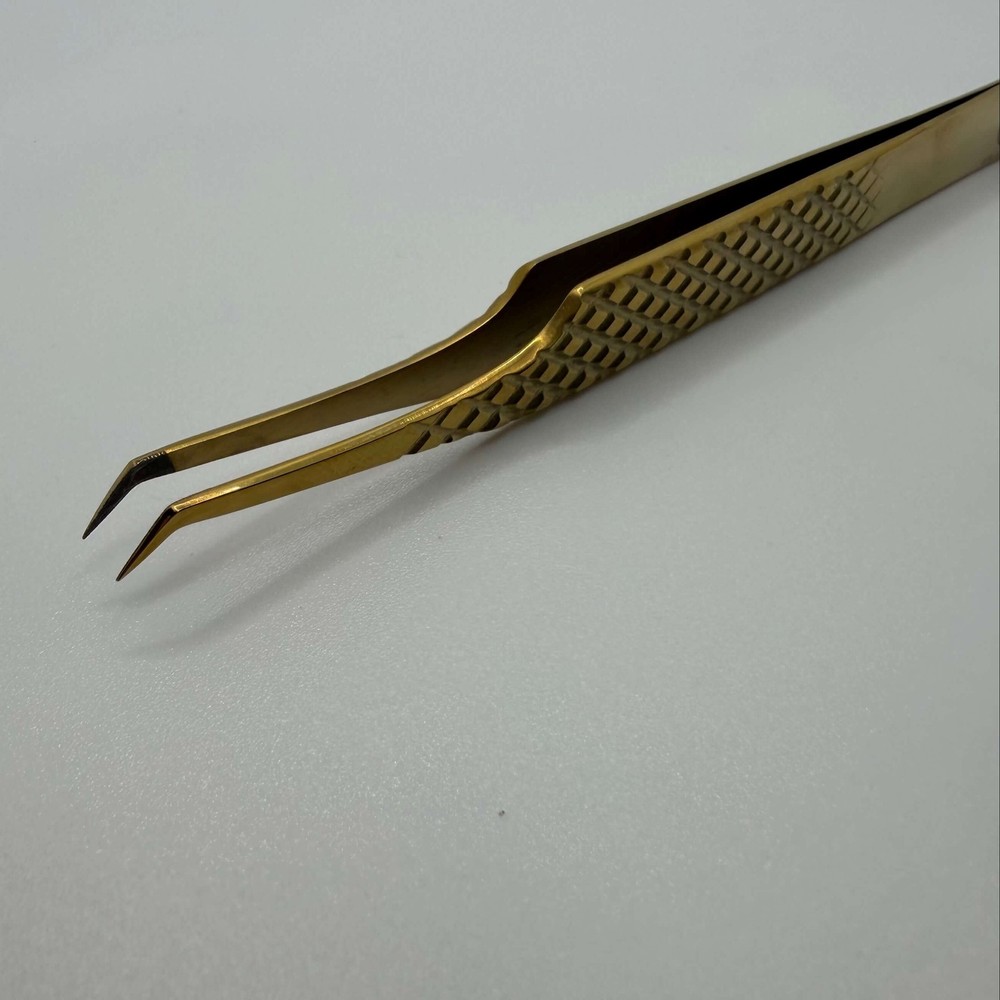 Gold Precision Picker Isolation Tweezer - S Shape
