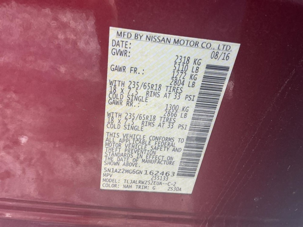 MURANO 2016 Glove Box 4925084