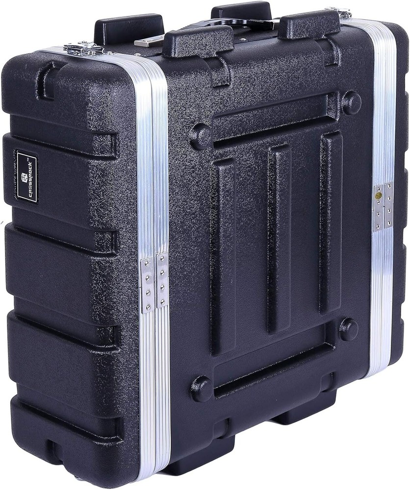 Crossrock Stackable 3U Rack Case, Standard 19.25” Depth, Polyethylene Hard-Black