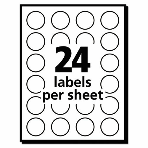Printable Self-Adhesive Removable Color-Coding Labels, 0.75" dia., Red,