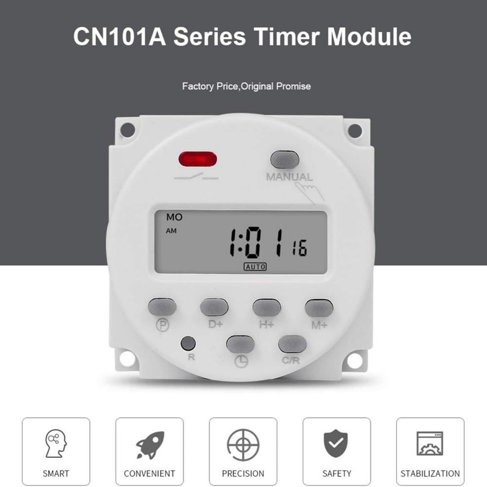 DC 12V Digital LCD Programmable Timer For Relay Switch 16A 1Min-168H Range