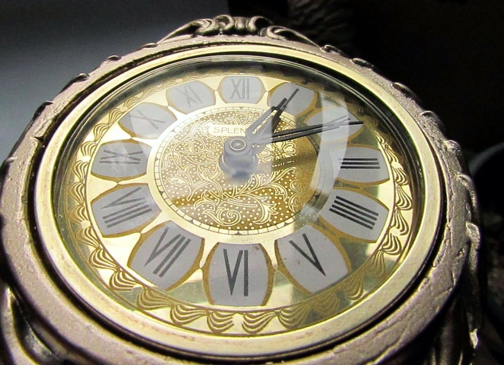 Vintage Splendex German Mechanical Mantle Clock - Working