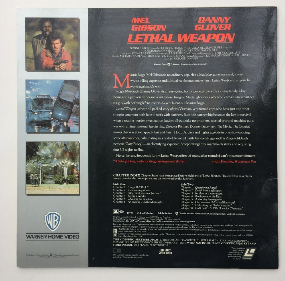 TWO LASERDISK Titled LETHAL WEAPON and LETHAL WEAPON 2