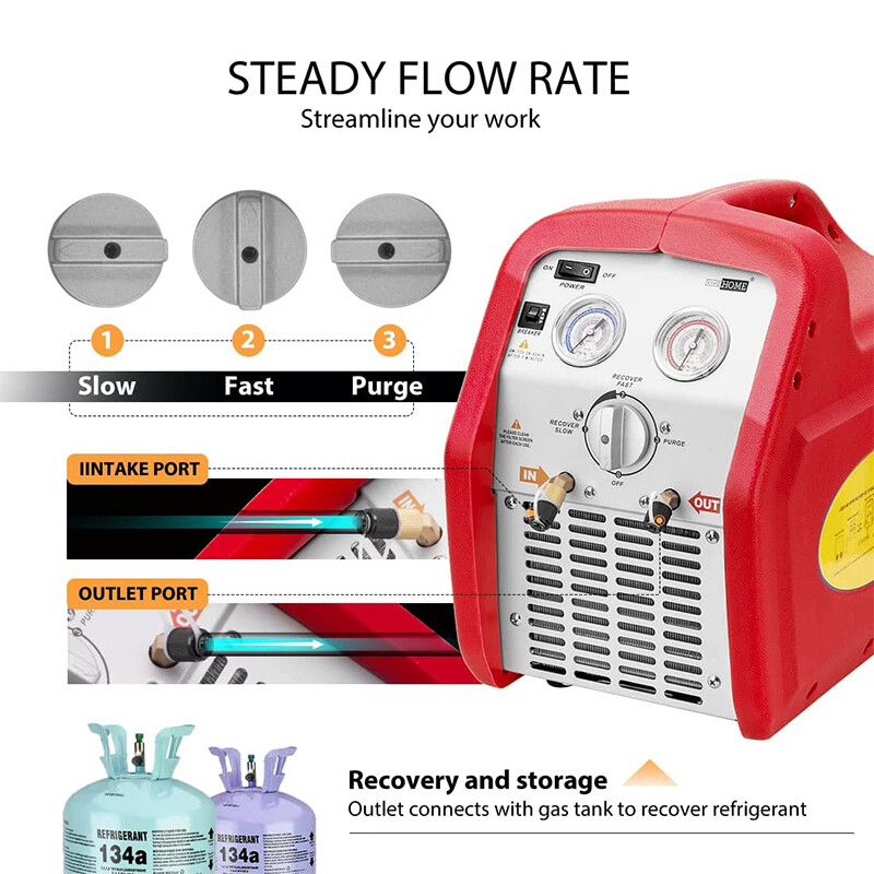 Portable Refrigerant Recovery Machine 3/4HP Single Cylinder & 1HP Dual Cylinder
