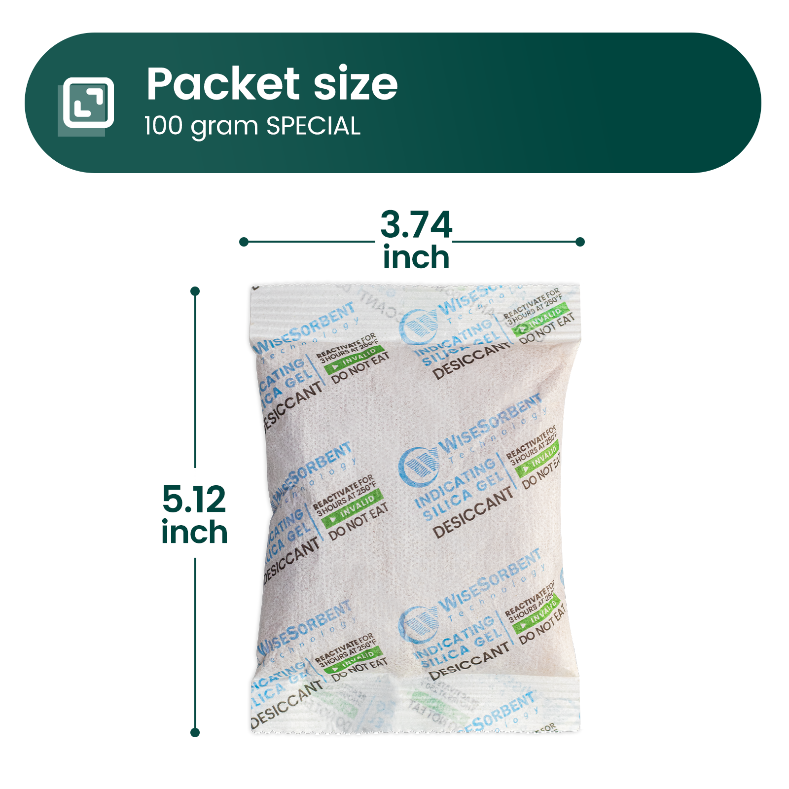100 Gram Desiccant Pack, Indicating Silica Gel Packet,Gun Safe Moisture Absorber